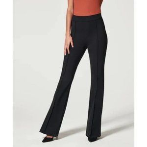 SPANX 20252Q The Perfect Pant in Black Knit Ponte Hi-Rise Flare Small Petite